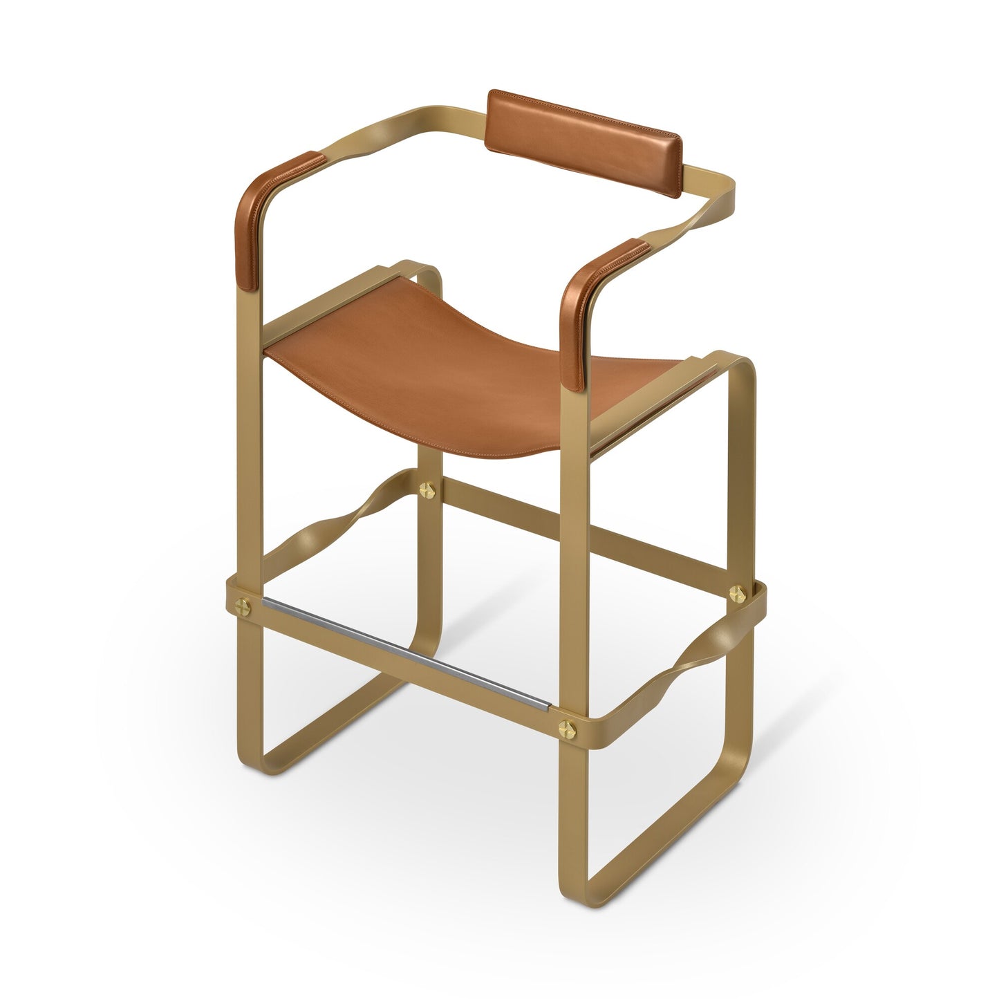 Wanderlust Taburete de cocina con respaldo - Hecho a mano y personalizable