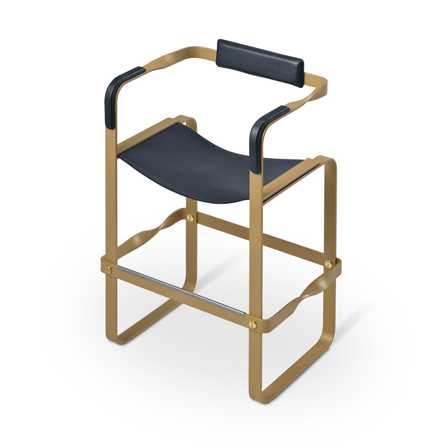Wanderlust Taburete de cocina con respaldo - Hecho a mano y personalizable