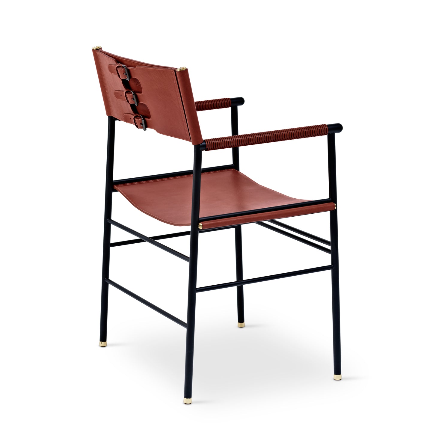Silla Repose - Hecha a mano en piel vacuna con detalles de latón, totalmente personalizable