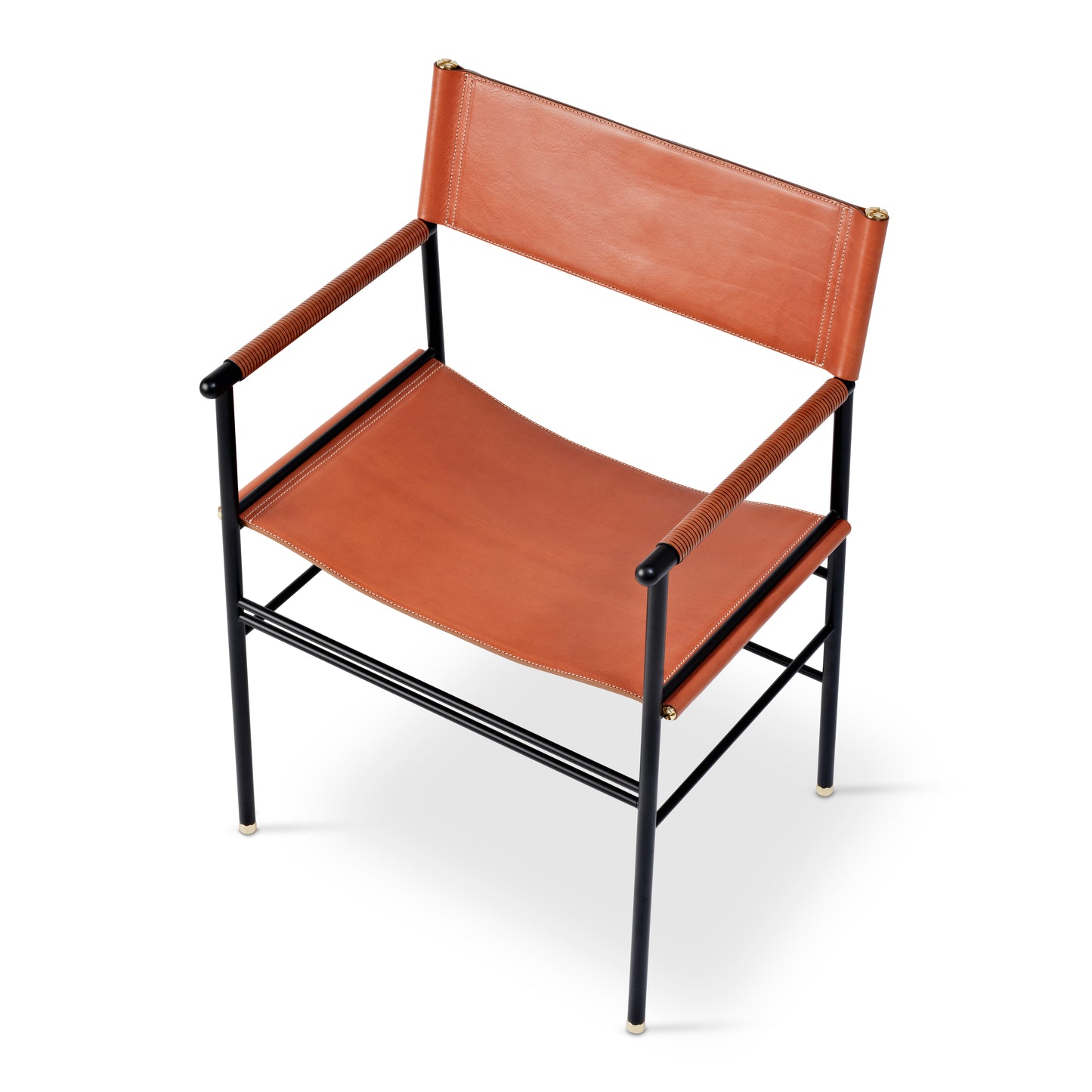 Silla Repose - Hecha a mano en piel vacuna con detalles de latón, totalmente personalizable