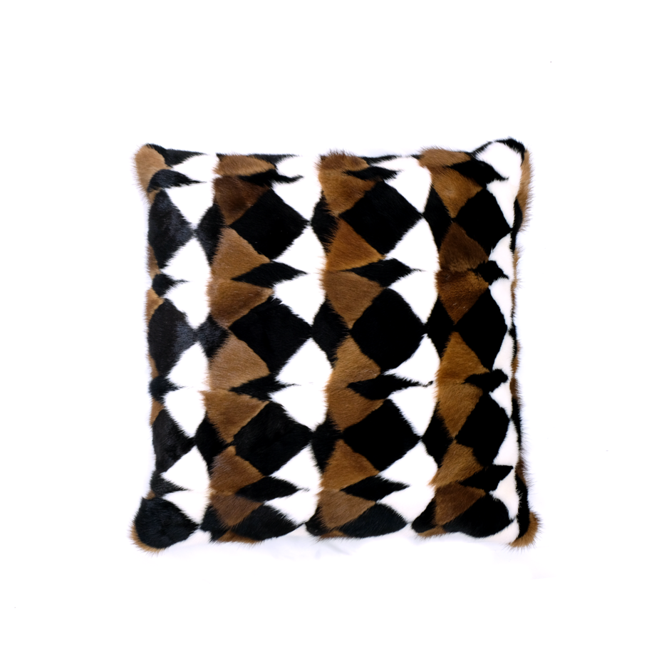 Harmony - Almohada de suntuosa piel de visón con respaldo de cashmir