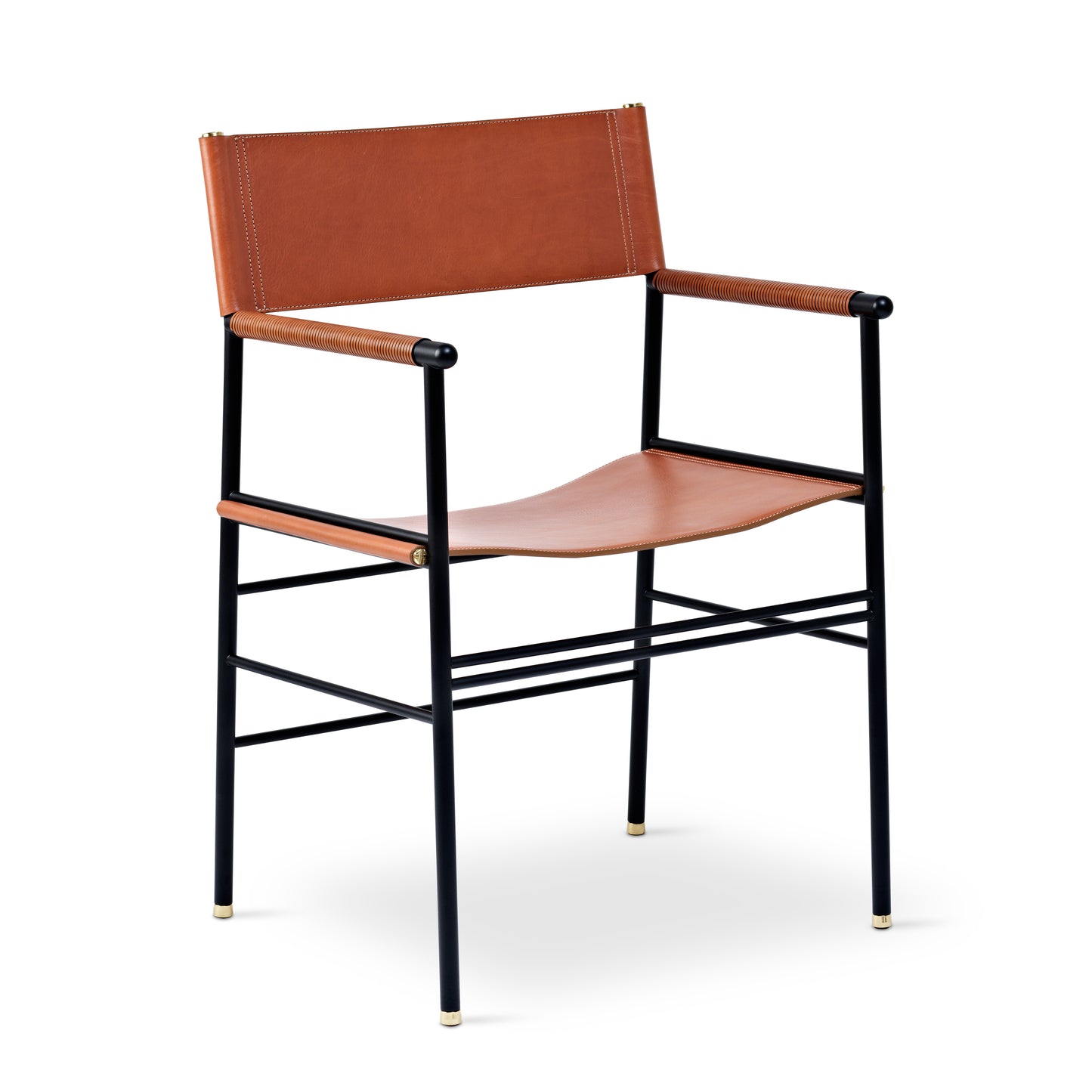 Silla Repose - Hecha a mano en piel vacuna con detalles de latón, totalmente personalizable