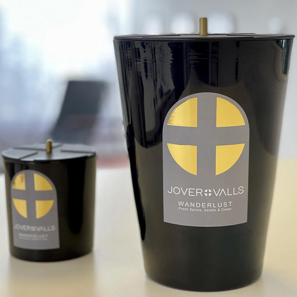 Vela decorativa artesanal de cristal negro con cuatro fragancias XXL