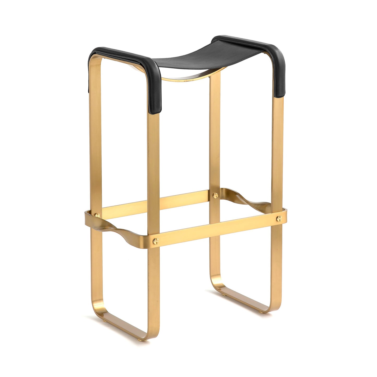 Taburete de bar Wanderlust - Hecho a mano en cuero y acero, personalizable