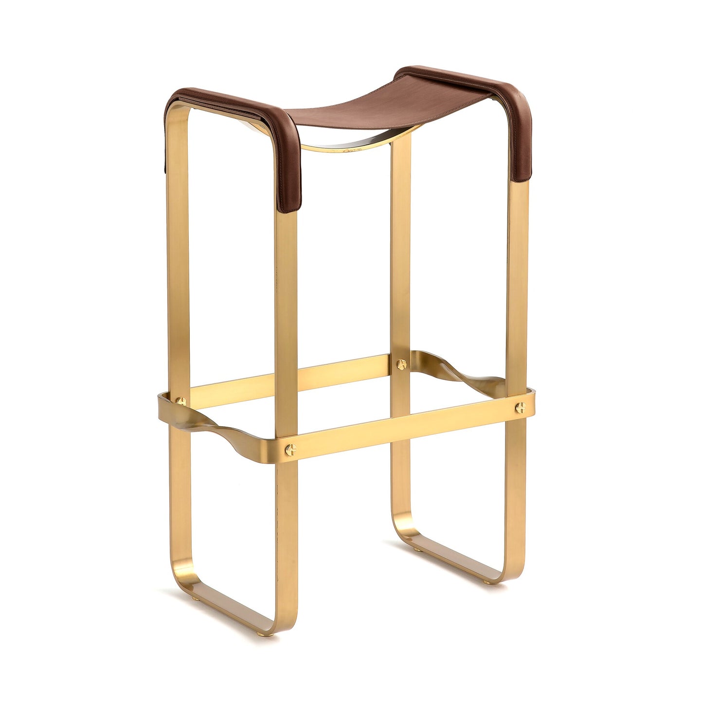 Taburete de bar Wanderlust - Hecho a mano en cuero y acero, personalizable
