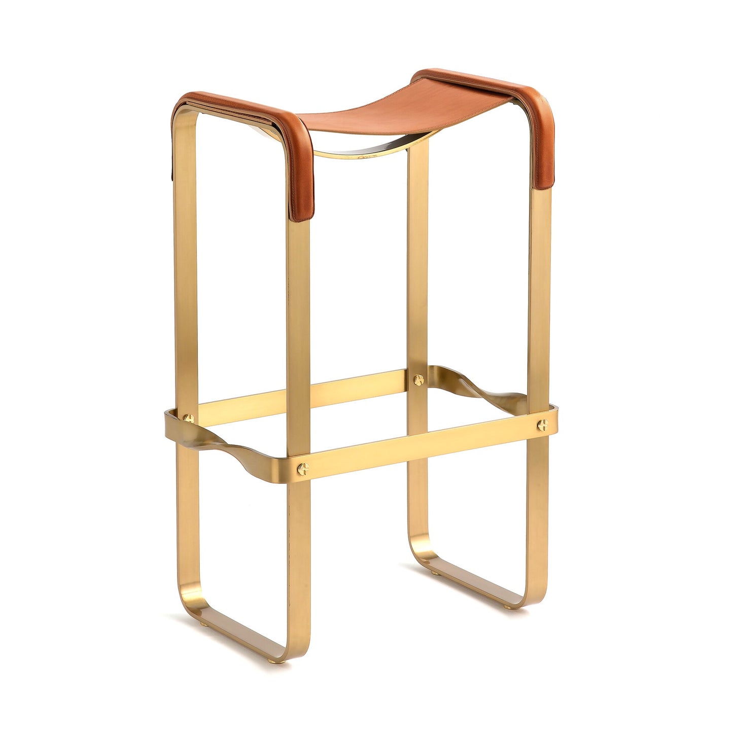 Taburete de bar Wanderlust - Hecho a mano en cuero y acero, personalizable