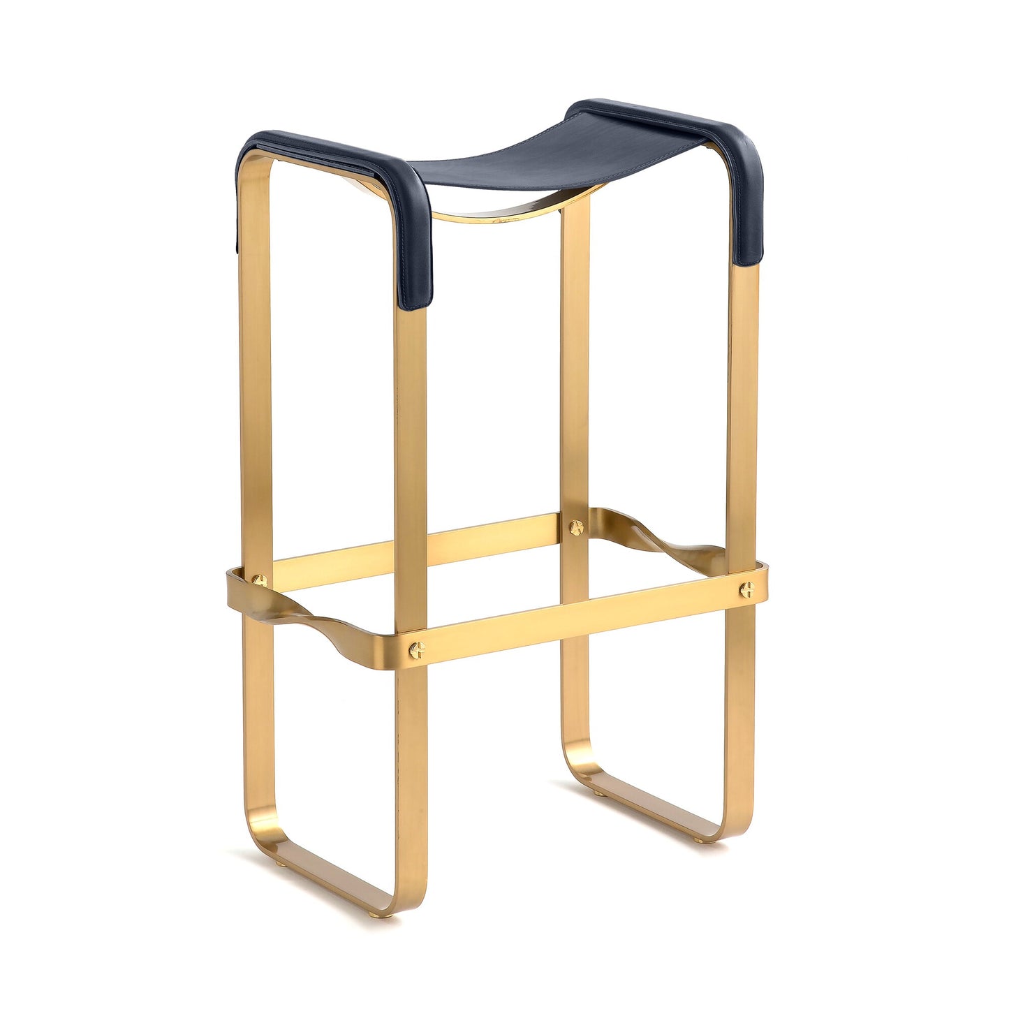 Taburete de bar Wanderlust - Hecho a mano en cuero y acero, personalizable