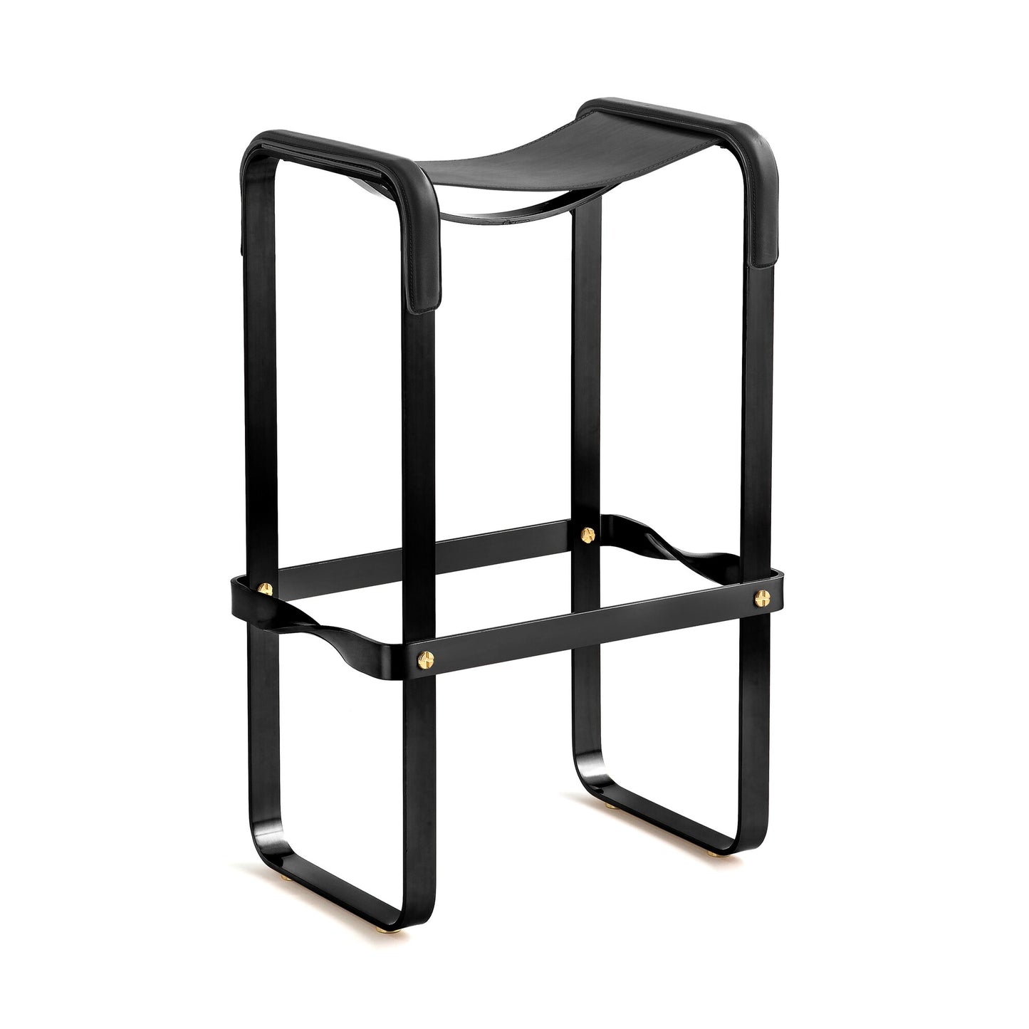 Taburete de bar Wanderlust - Hecho a mano en cuero y acero, personalizable