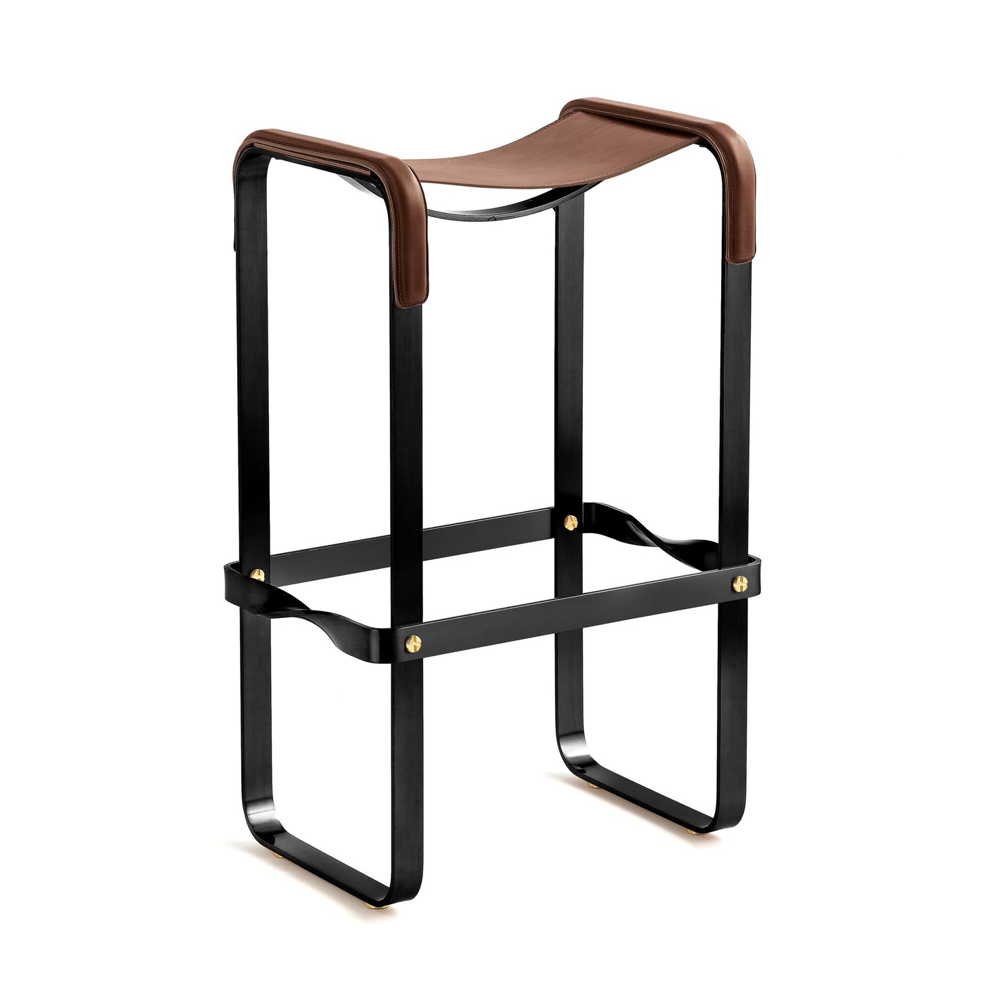 Taburete de bar Wanderlust - Hecho a mano en cuero y acero, personalizable