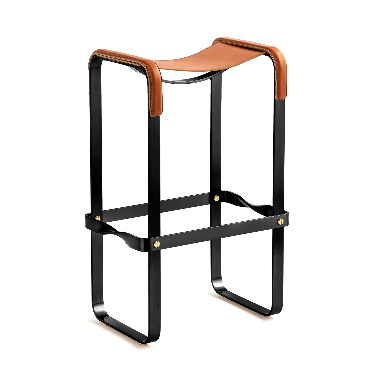 Taburete de bar Wanderlust - Hecho a mano en cuero y acero, personalizable