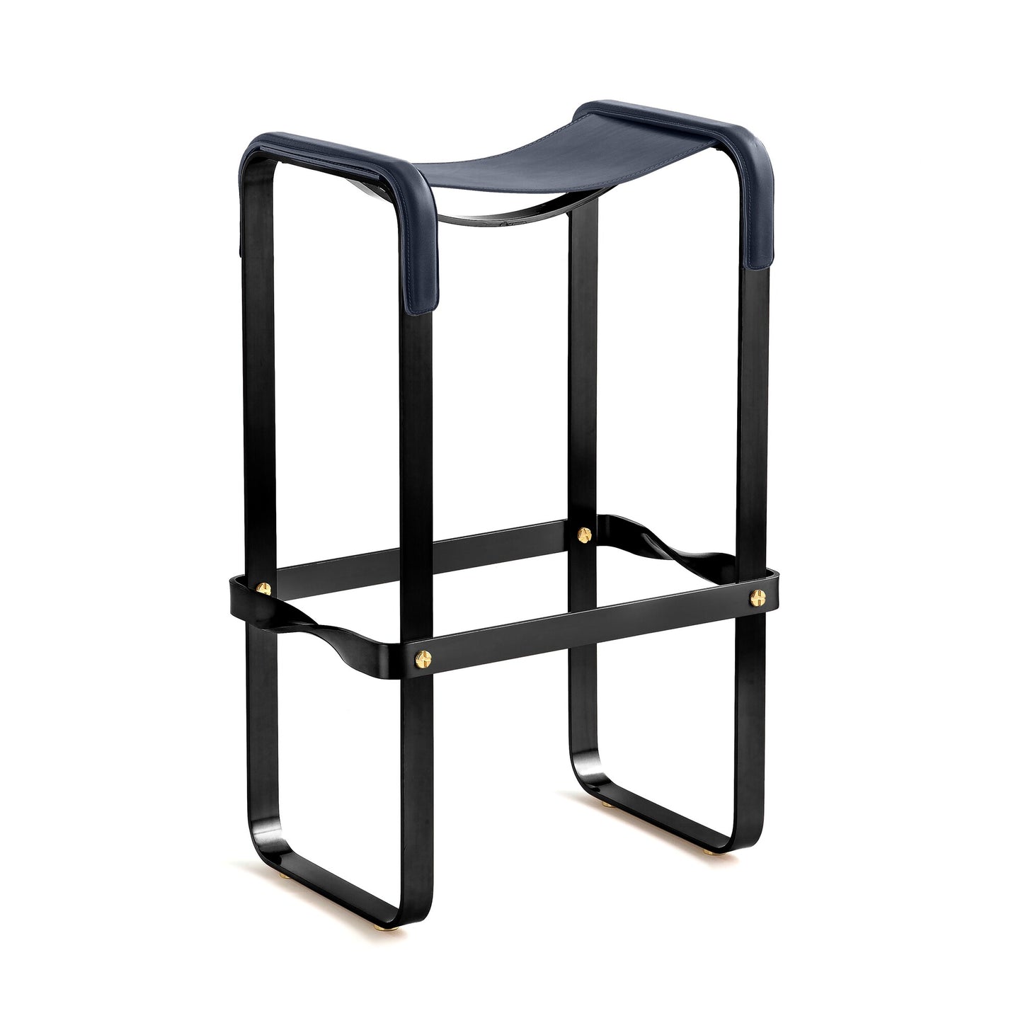 Taburete de bar Wanderlust - Hecho a mano en cuero y acero, personalizable