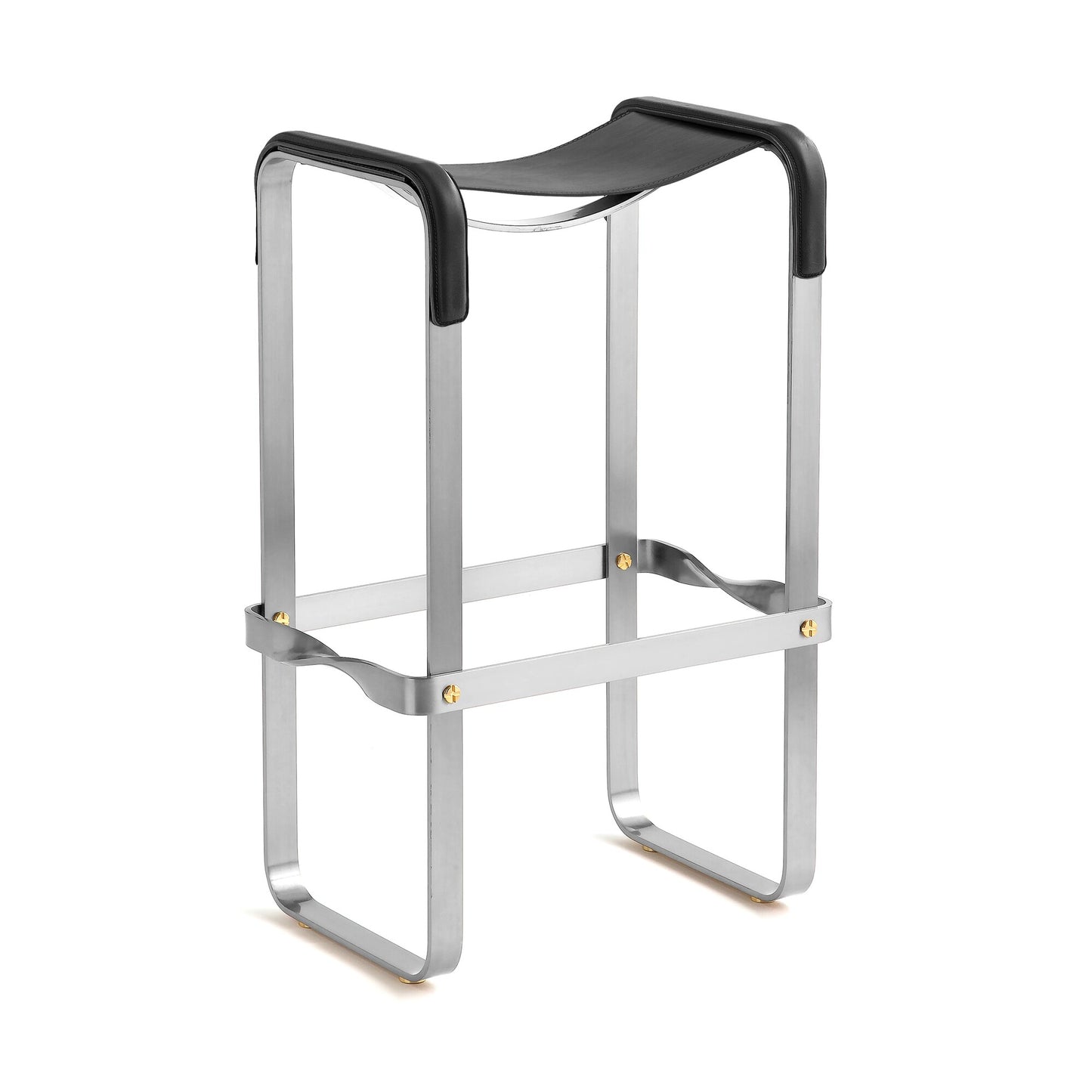 Taburete de bar Wanderlust - Hecho a mano en cuero y acero, personalizable