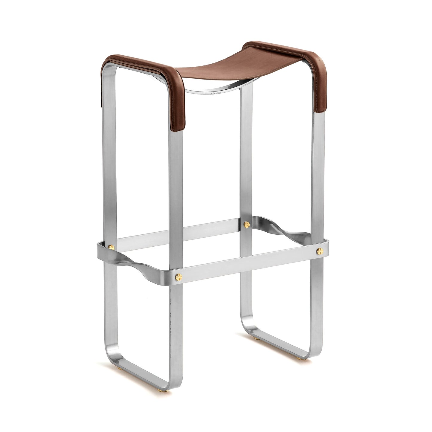 Taburete de bar Wanderlust - Hecho a mano en cuero y acero, personalizable