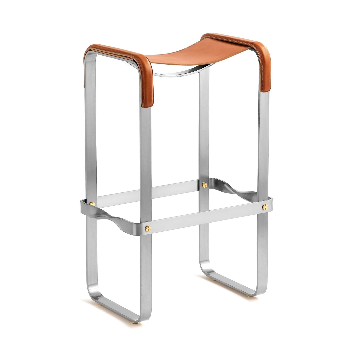 Taburete de bar Wanderlust - Hecho a mano en cuero y acero, personalizable