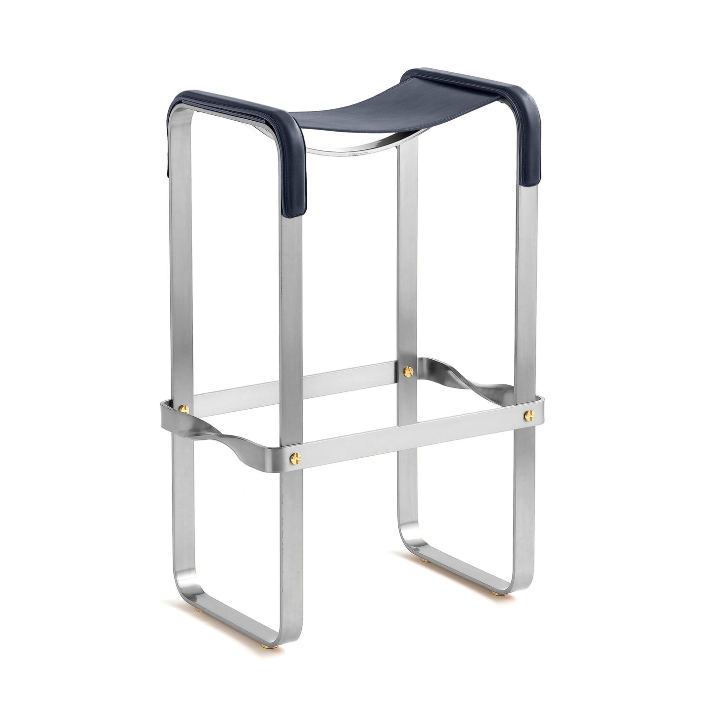 Taburete de bar Wanderlust - Hecho a mano en cuero y acero, personalizable