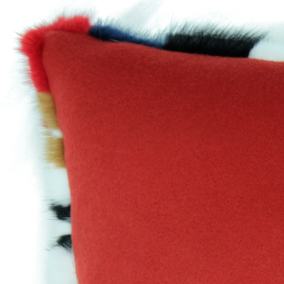 Kaleidoscope - Luxury Mink Fur Pillow with Cashmere Back