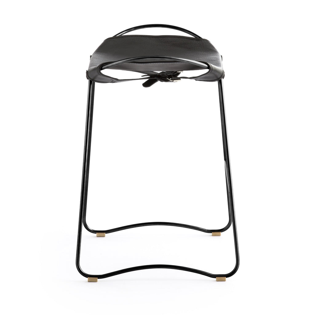 Taburete de cocina Hug - Hecho a mano con cuero vacuno