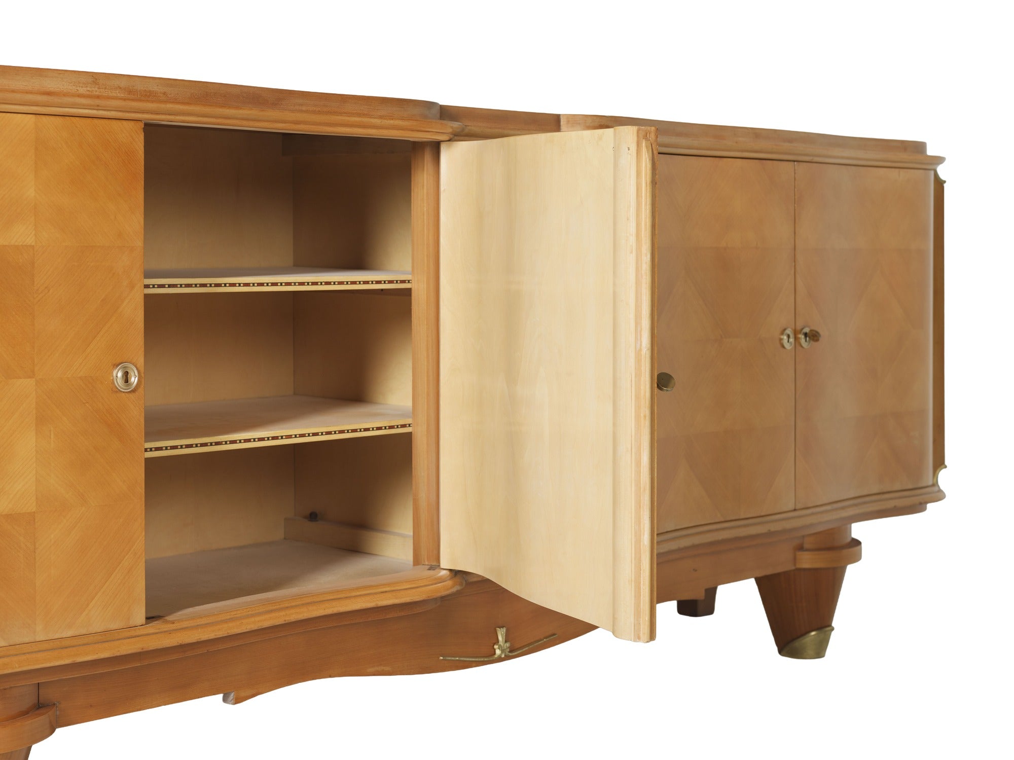 Aparador Art Déco Francés en Madera de Sicomoro - Estilo André Arbus, c. 1940