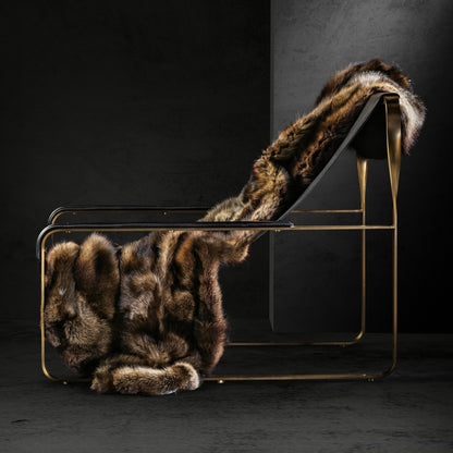 Sumptous Brown Fisher Fur Throw, Handcrafted and Ethically Sourced