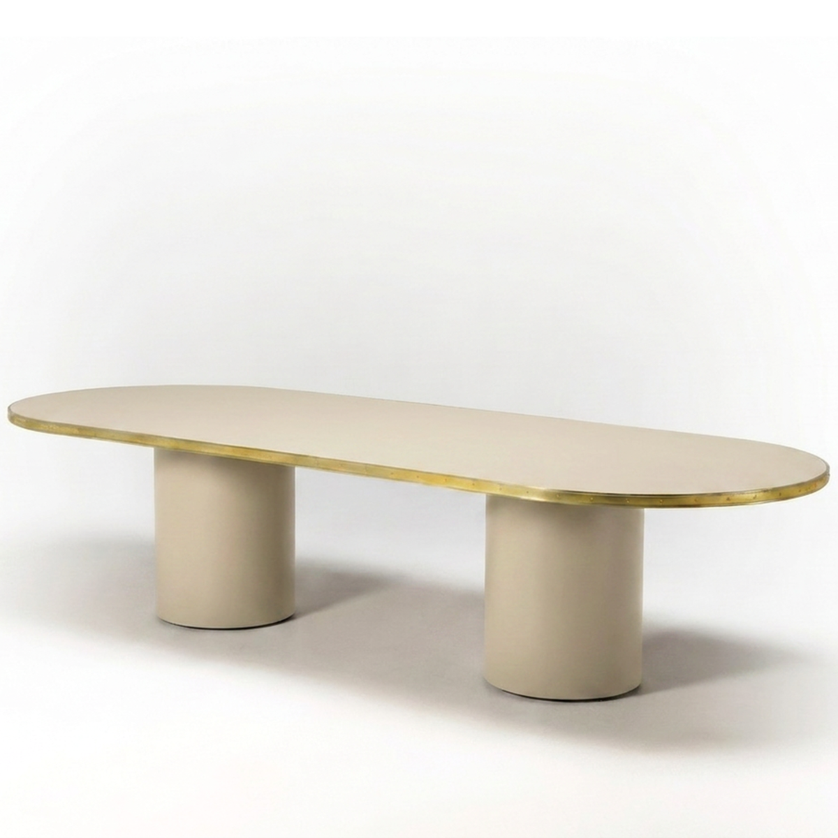 Mesa Antique Boutique de comedor - Mid Century con doble pedestal