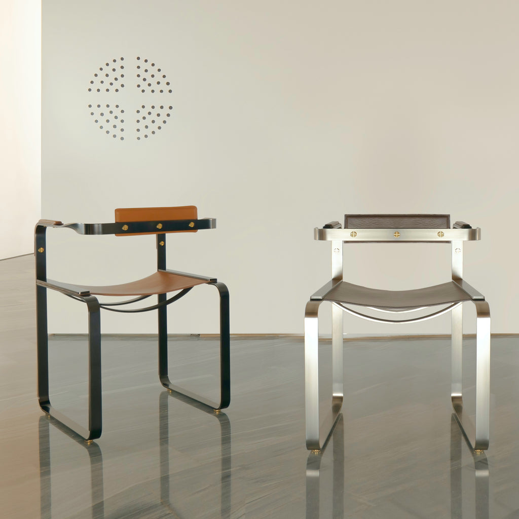Silla Wanderlust - Personalizable y hecho a mano en piel vacuna y acero