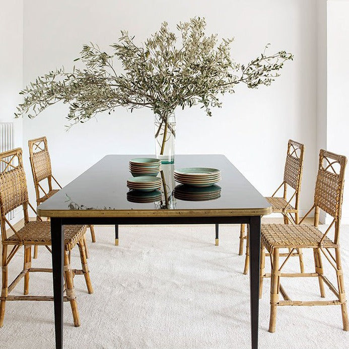 Mesa Antique Boutique Rectangular - Mid-Century sobre Estructura Cónica