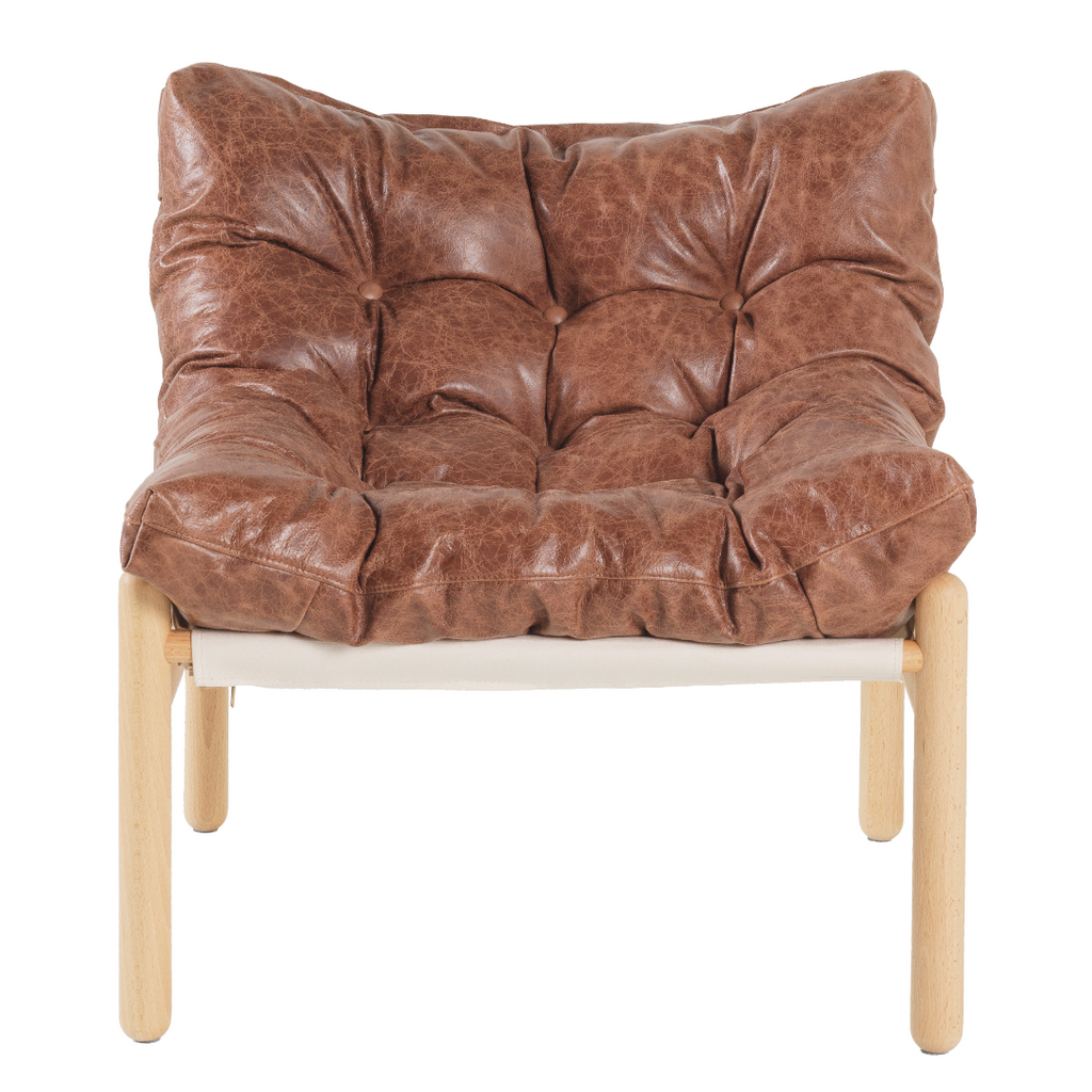 Wallace Armchair - Cuero marrón