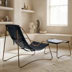 Chaise Longue Hug - Cuero Navy Blue
