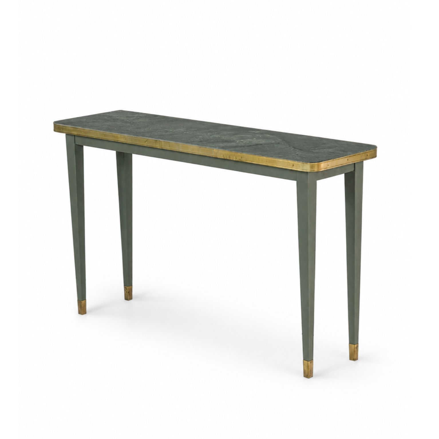 Antique Boutique Console - Mid Century - Cosentino Stone with Brass Accents