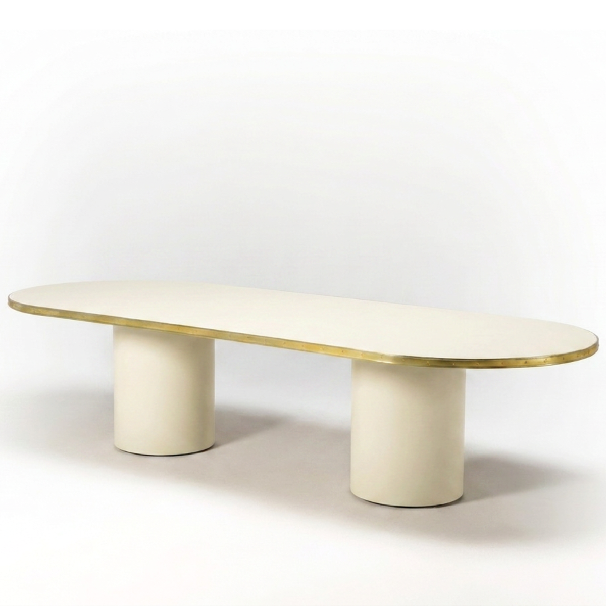 Mesa Antique Boutique de comedor - Mid Century con doble pedestal