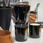 Vela decorativa artesanal de cristal negro con cuatro fragancias