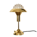 Lámpara de Mesa Escultural en Latón y Cristal - Estilo Mid-Century Italiano