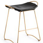 Taburete de cocina Hug - Cuero Negro