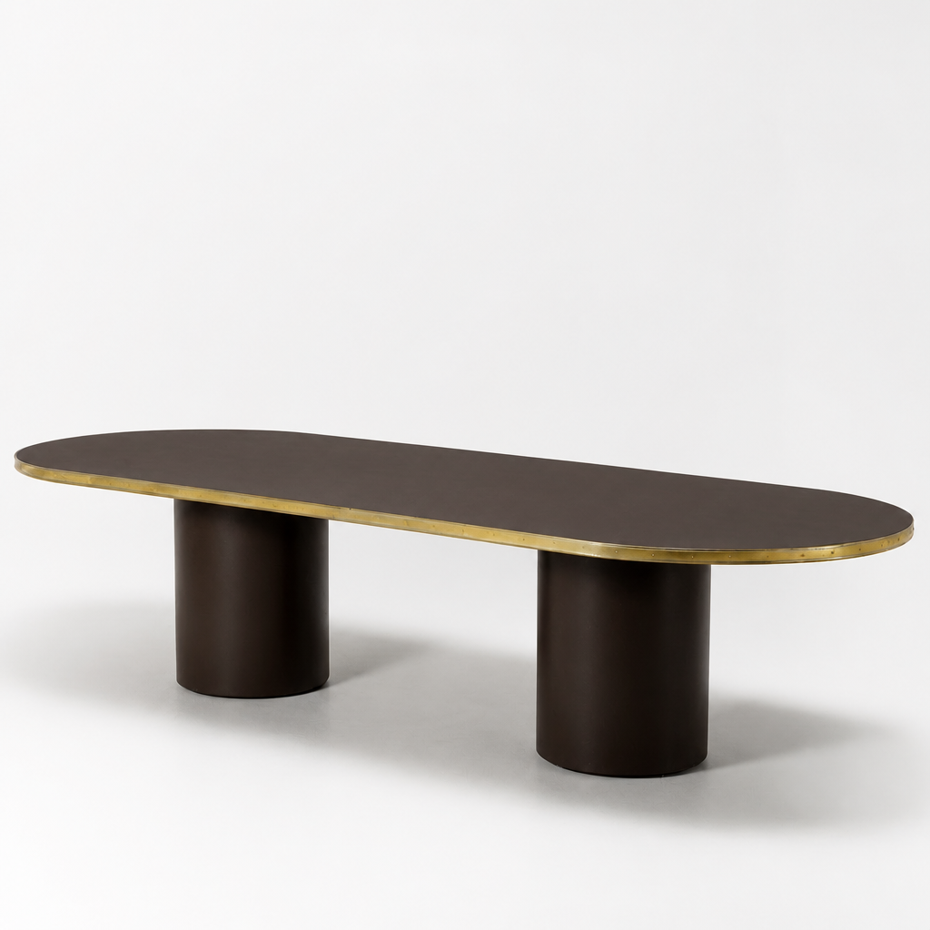 Mid-Century Double Pedestal Antique Boutique Dining Table