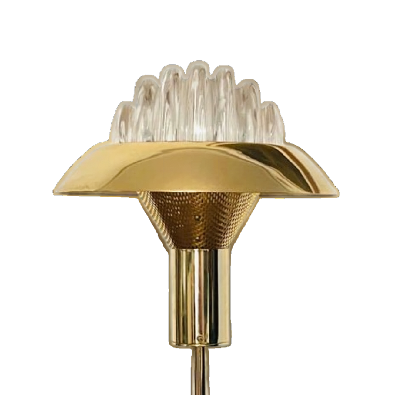 Lámpara de Mesa Escultural en Latón y Cristal - Estilo Mid-Century Italiano