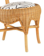 Set de 4 Sillas de Comedor French Riviera - Mid-Century en Ratán y Tapicería Premium