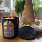Vela decorativa artesanal de cristal negro con cuatro fragancias