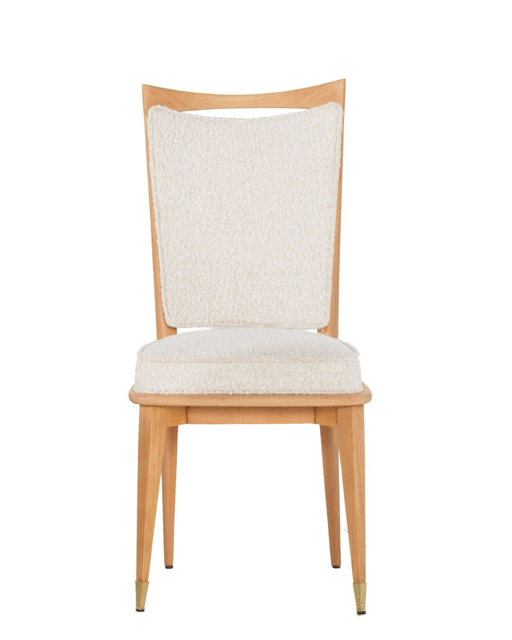 Set de 6 Sillas de Comedor Italianas Mid-Century en Madera de Haya y Bouclé