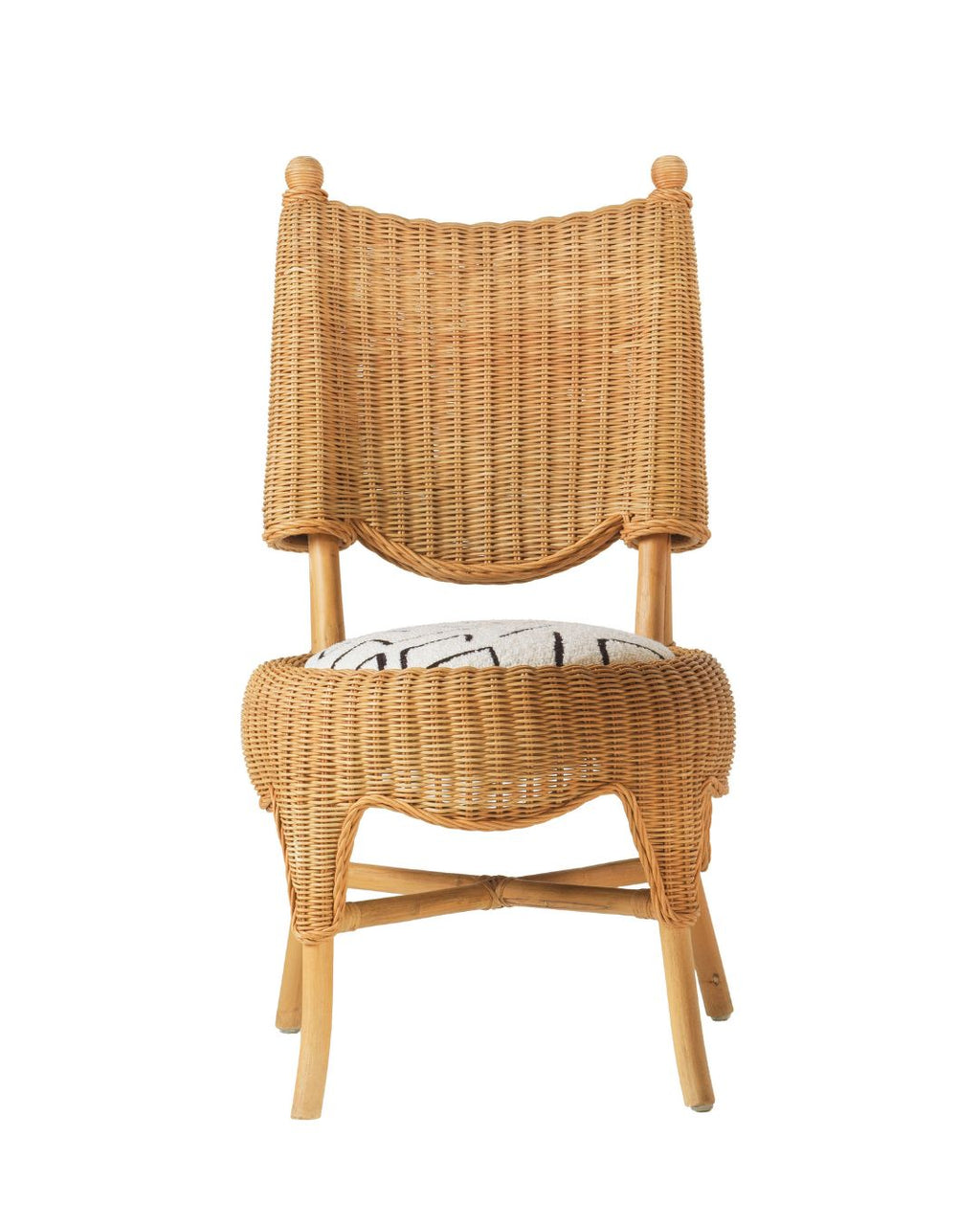 Set de 4 Sillas de Comedor French Riviera - Mid-Century en Ratán y Tapicería Premium