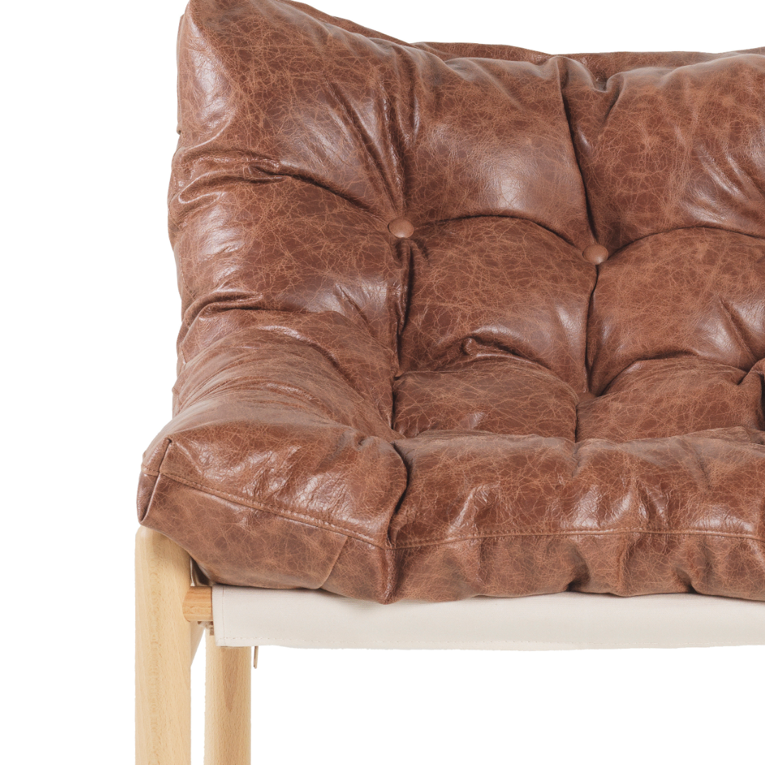 Wallace Armchair - Cuero marrón