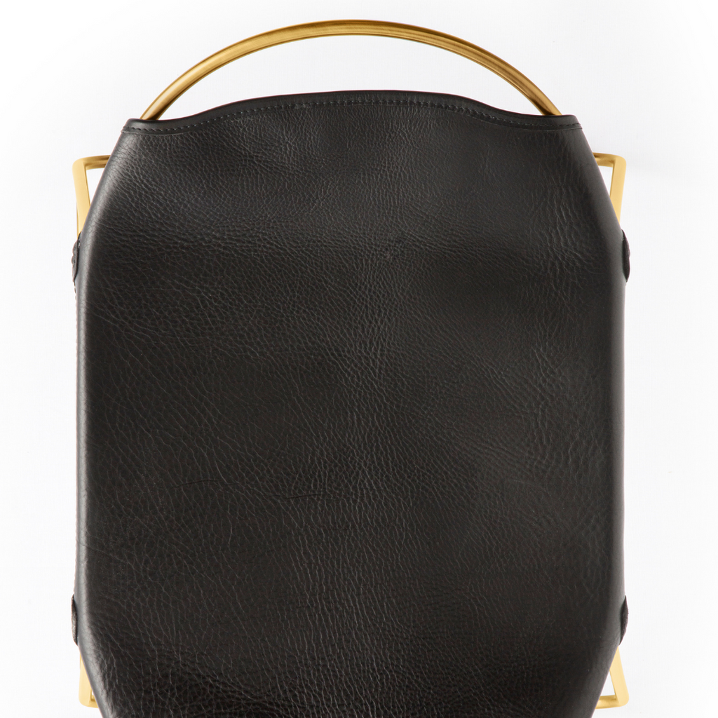 Taburete de cocina Hug - Cuero Negro