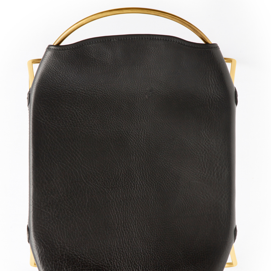 Taburete de cocina Hug - Cuero Negro