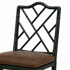 Silla Chinese Chippendale Faux Bamboo - cojín integrado