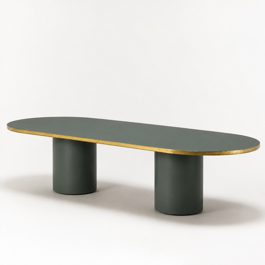 Mid-Century Double Pedestal Antique Boutique Dining Table
