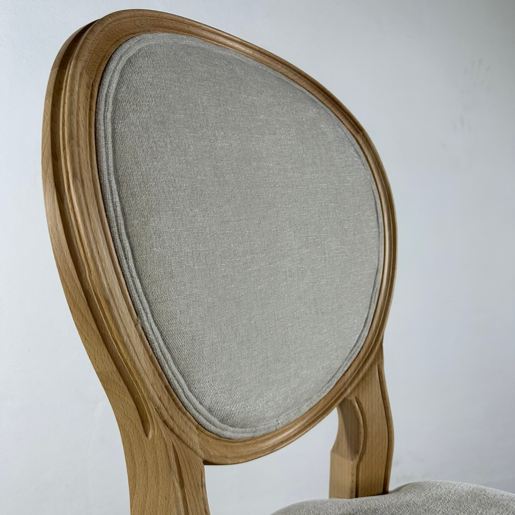Taburete Estilo Luis XVI en Madera Natural