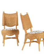 Set de 4 Sillas de Comedor French Riviera - Mid-Century en Ratán y Tapicería Premium
