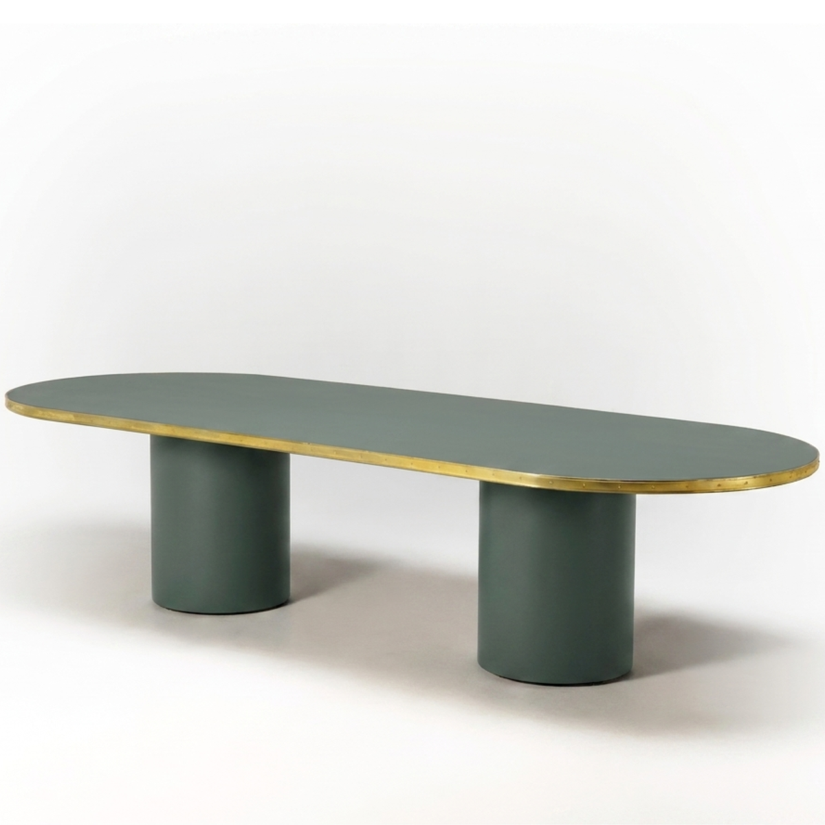 Mesa Antique Boutique de comedor - Mid Century con doble pedestal