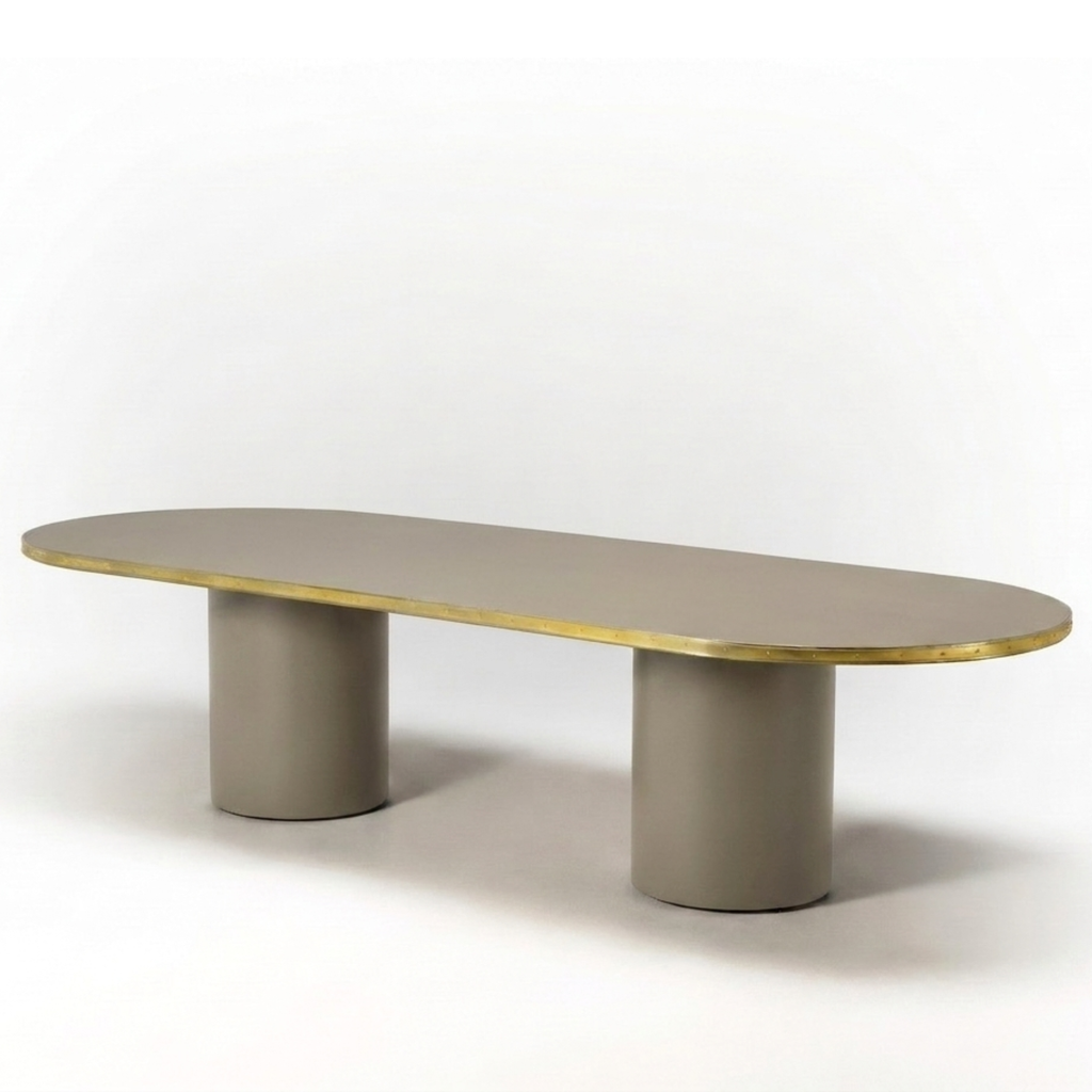 Mesa Antique Boutique de comedor - Mid Century con doble pedestal