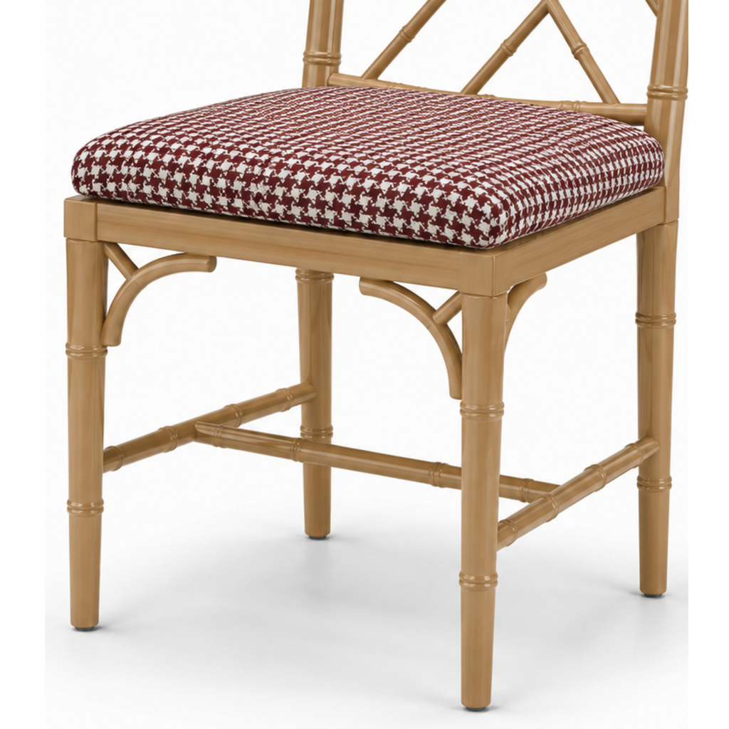 Silla Chinese Chippendale Faux Bamboo - cojín integrado