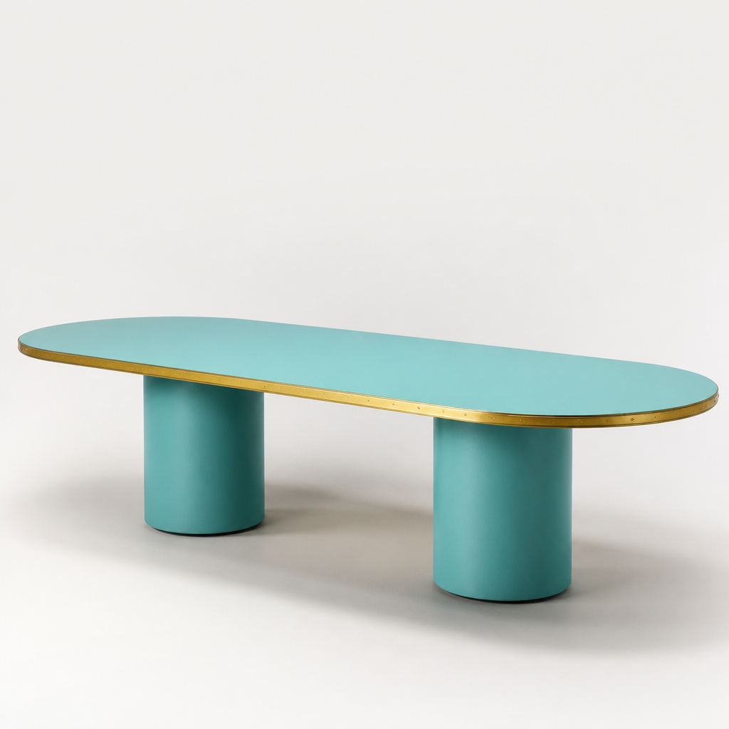 Mid-Century Double Pedestal Antique Boutique Dining Table